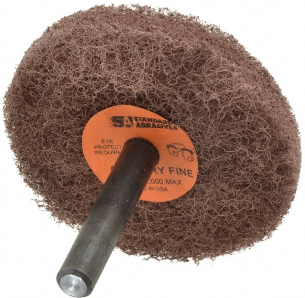 Mounted Scrubber Buffing Wheel: 2" Dia, 1/4" Shank Dia