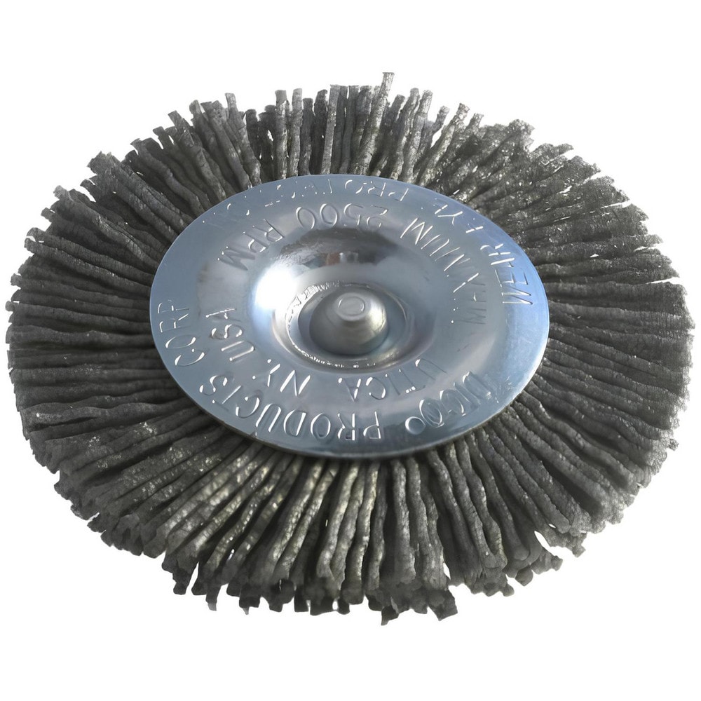 Wheel Brush: 3" Wheel Dia, Crimped