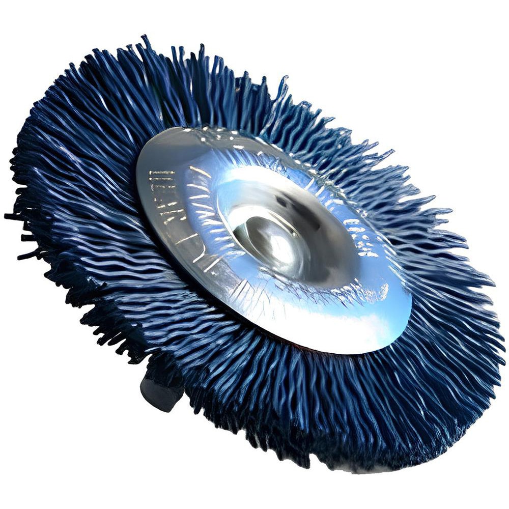 Wheel Brush: 3" Wheel Dia, Crimped