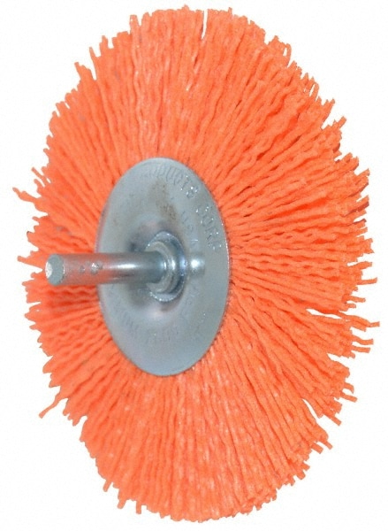 Wheel Brush: 4" Wheel Dia, Crimped