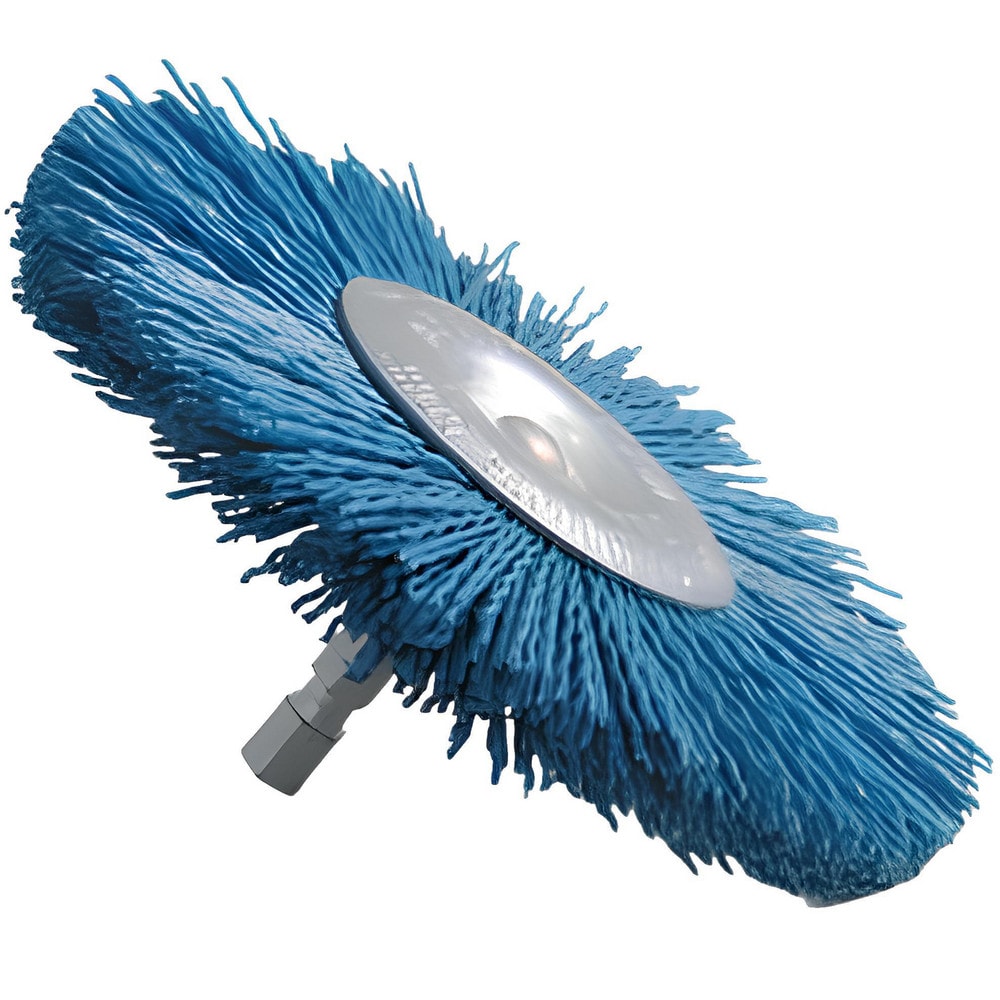 Wheel Brush: 4" Wheel Dia, Crimped