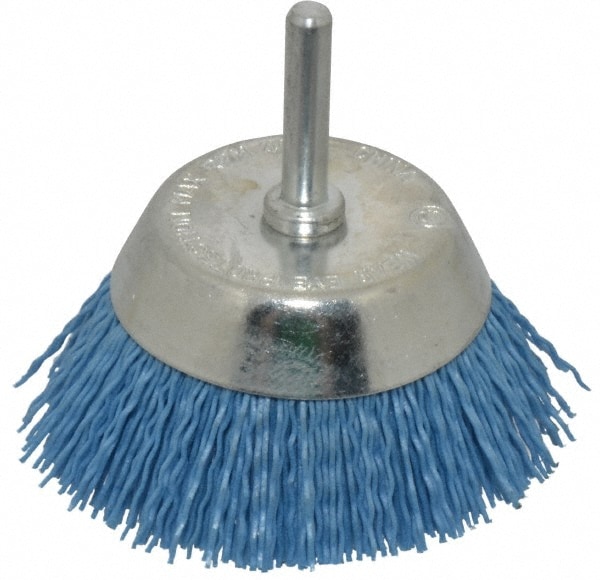 Cup Brush: 2-1/2" Dia, 0.03" Wire Dia, Nylon