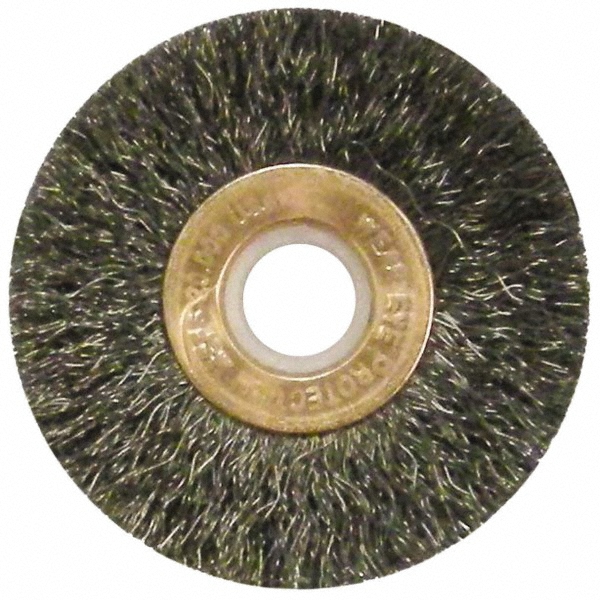 Anderson 3" OD, 5/8" Arbor Hole, Crimped Brass Wheel Brush 00500116
