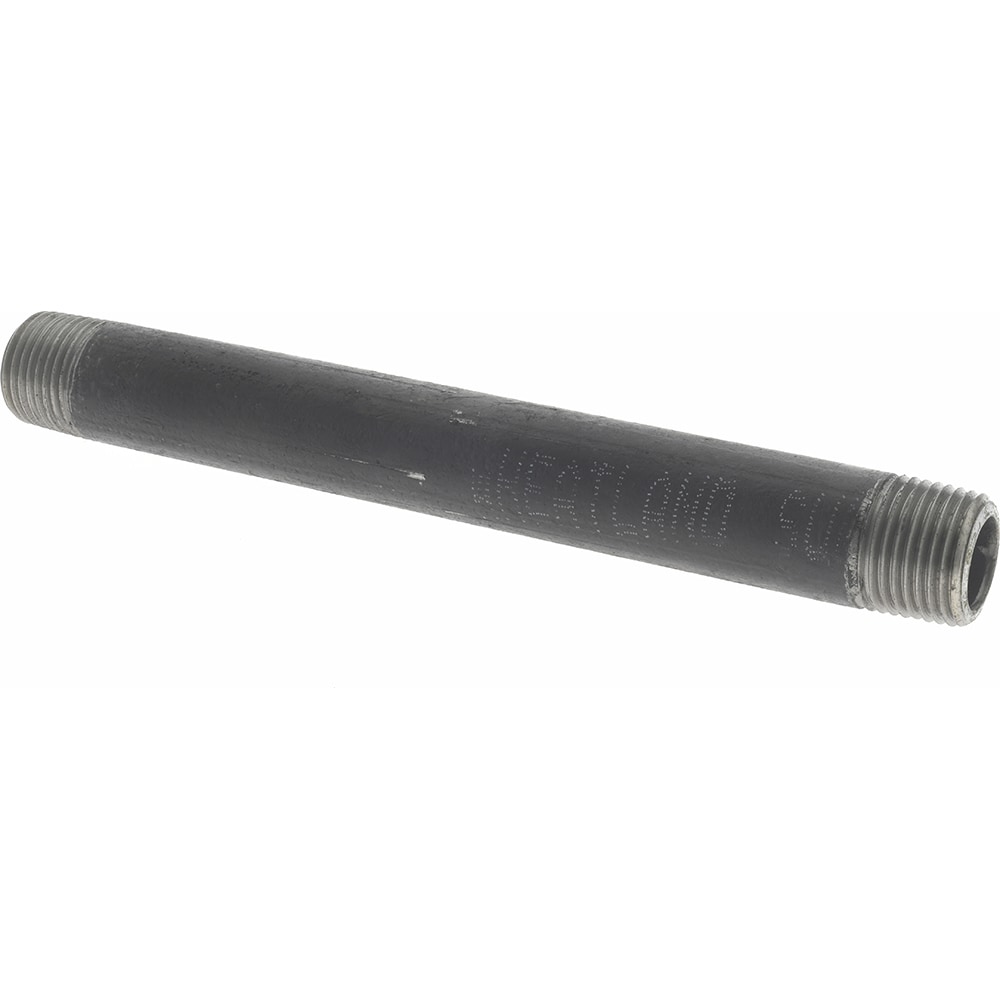 Black Pipe Nipple: 1/2" Dia x 7" Long, Schedule 80