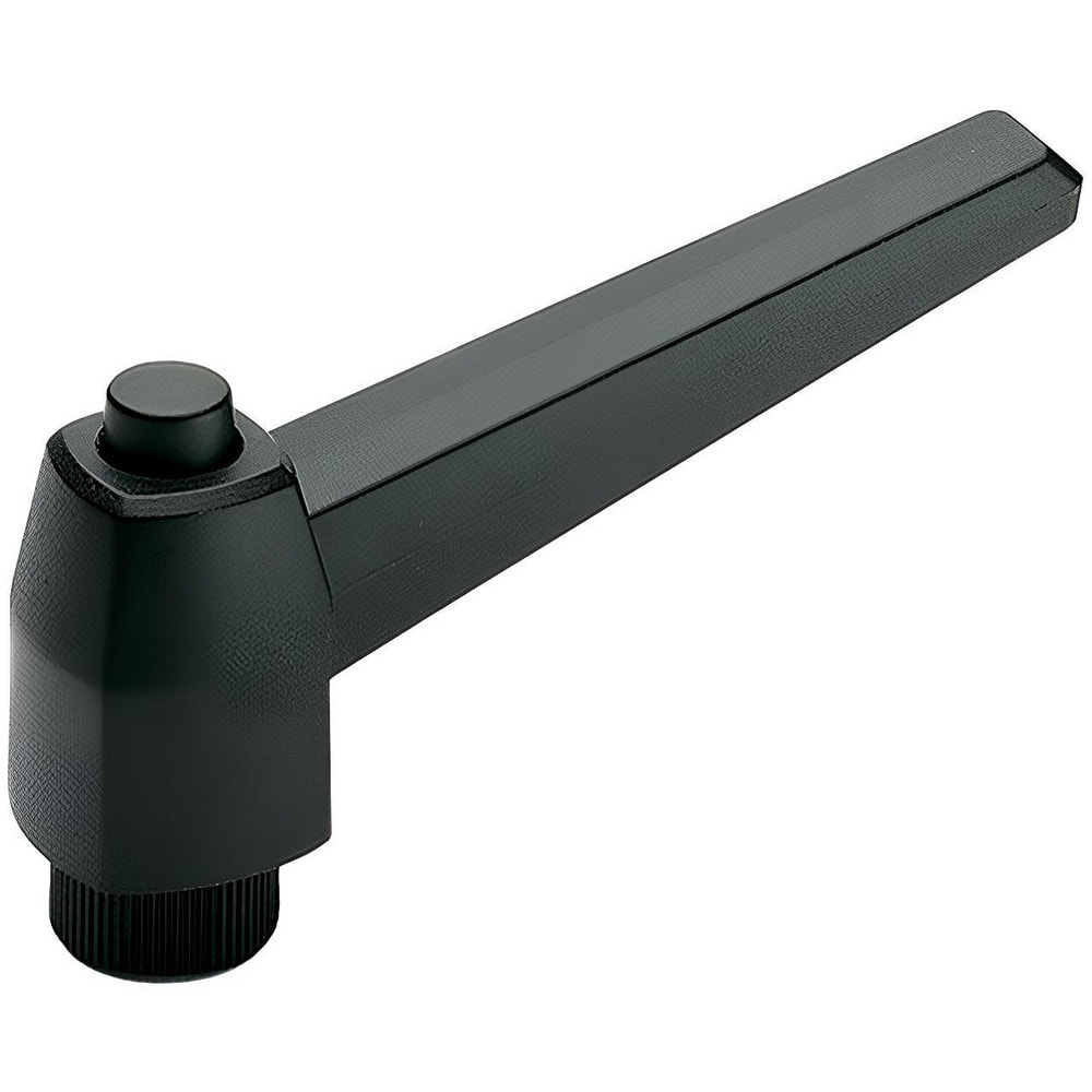Tapped Adjustable Clamping Handle: 5/16-18 x 1/2" Thread, 0.6" Hub Dia, Fiberglass Reinforced Technopolymer