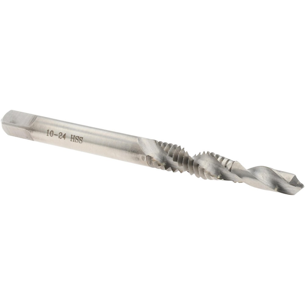 Combination Drill Tap: #10-24, H3, 2 Flutes, High Speed Steel