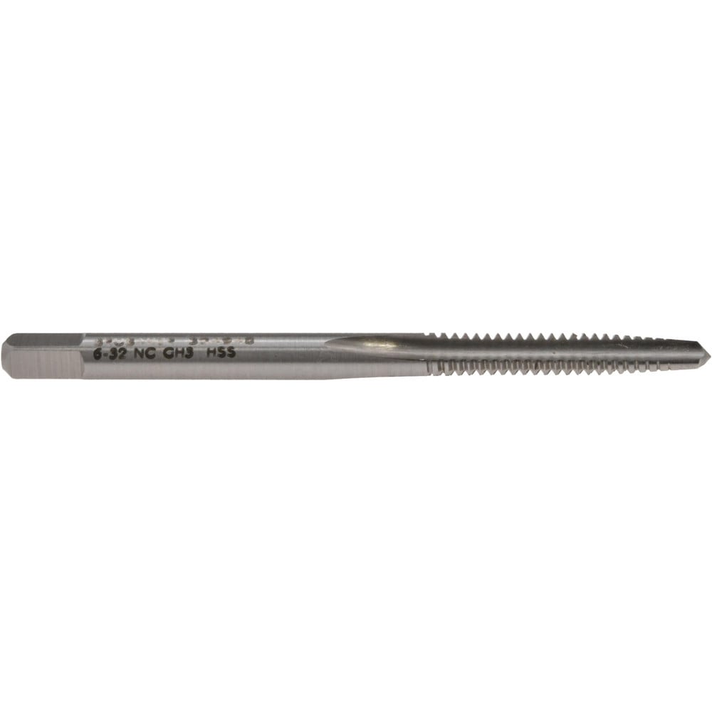 #6-32 Taper RH 2B H3 Bright High Speed Steel 3-Flute Straight Flute Hand Tap