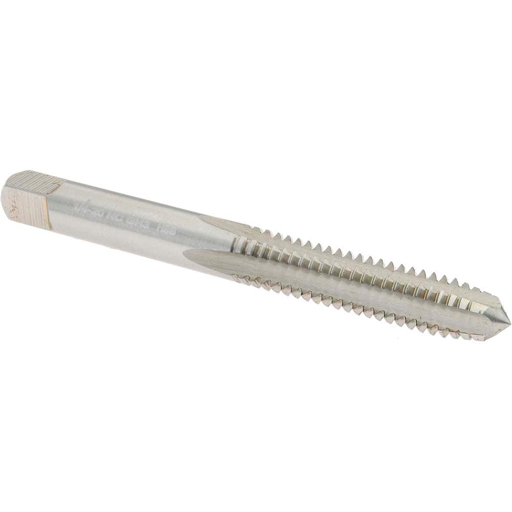 Straight Flute Tap: 1/4-20 UNC, 4 Flutes, Plug, 3B Class of Fit, High Speed Steel, Bright/Uncoated