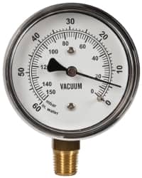 FJ Vacuum Pressure Hydraulic Gauge Meter Air Compressor Water Oil Gas 1/4 NPT M 