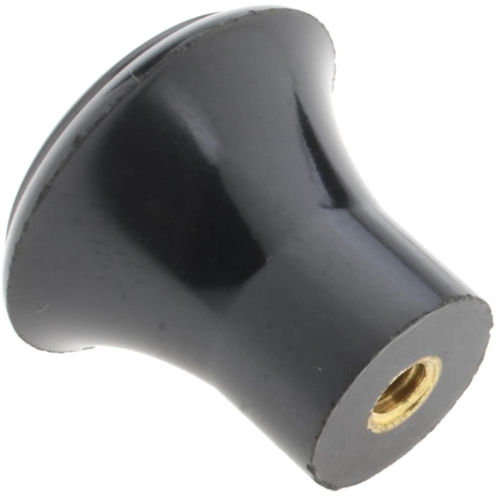 29/32" Head Diam, 8-32 Hole, 29/32" High, Phenolic, Female Insert, Push Pull Knob