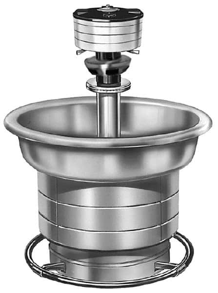 Bradley S93-532 Circular, Foot-Controlled, External Drain, 36" Diam, 5 Person Capacity, Stainless Steel, Wash Fountain 