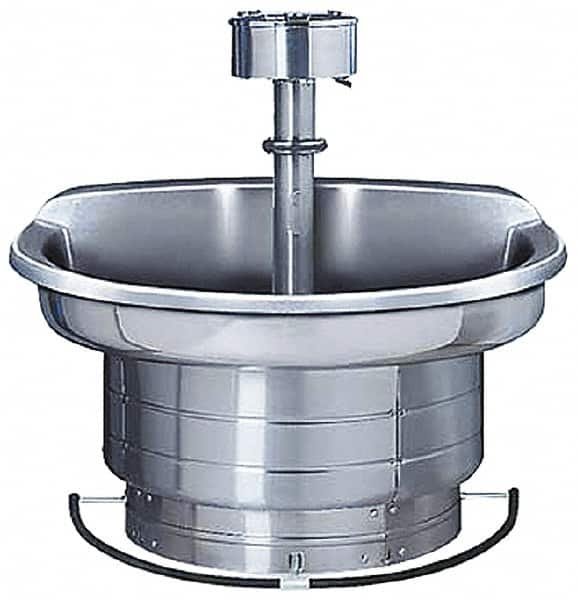 Bradley S93-535 Circular, Foot-Controlled, Internal Drain, 54" Diam, 4 Person Capacity, Stainless Steel, Wash Fountain 