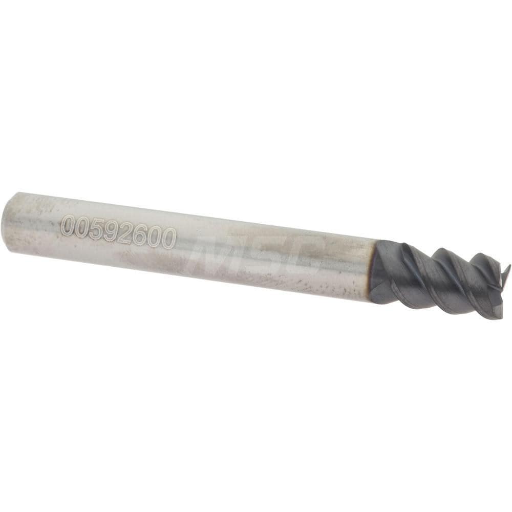 Accupro 360S2500C11 Square End Mill: 1/4 Dia, 3/8 LOC, 1/4 Shank Dia, 2 OAL, 3 Flutes, Solid Carbide Image