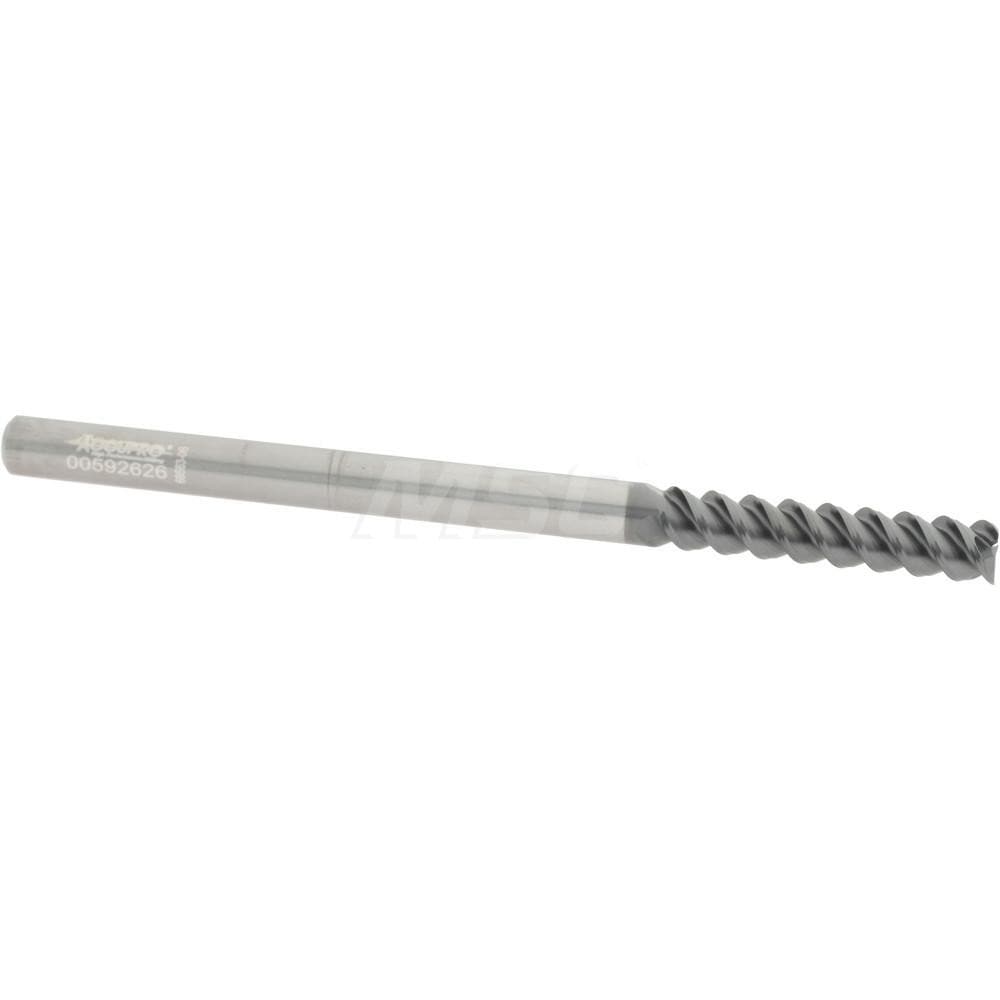 Accupro 360L2500C11 Square End Mill: 1/4 Dia, 1-1/4 LOC, 1/4 Shank Dia, 4 OAL, 3 Flutes, Solid Carbide Image