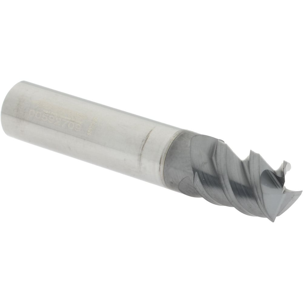 Accupro 360S3750C11 Square End Mill: 3/8 Dia, 1/2 LOC, 3/8 Shank Dia, 2 OAL, 3 Flutes, Solid Carbide 