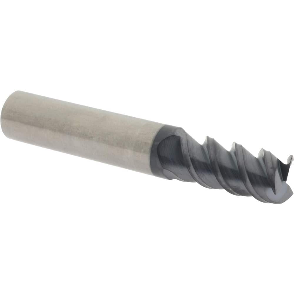 Accupro 3604688C11 Square End Mill: 15/32 Dia, 1 LOC, 1/2 Shank Dia, 3 OAL, 3 Flutes, Solid Carbide 