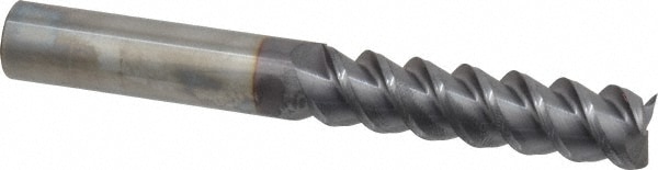 Accupro 360L5000C11 Square End Mill: 1/2 Dia, 2 LOC, 1/2 Shank Dia, 4 OAL, 3 Flutes, Solid Carbide 