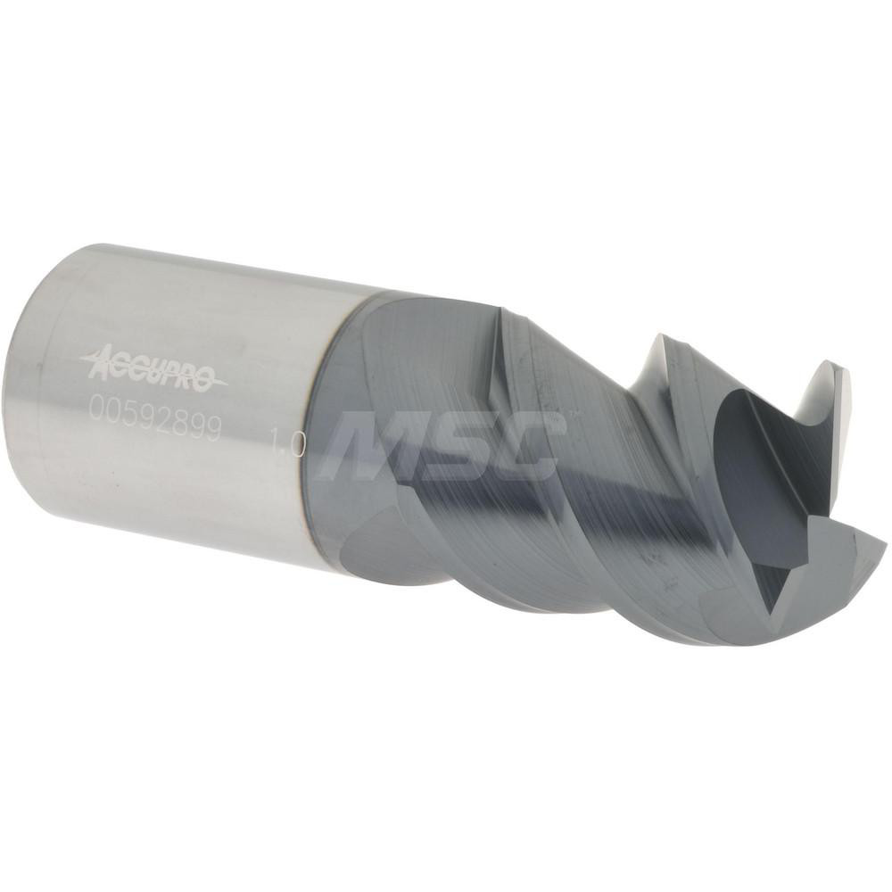 Accupro 12181173 Square End Mill: 1 Dia, 1-1/4 LOC, 1 Shank Dia, 3 OAL, 3 Flutes, Solid Carbide Image