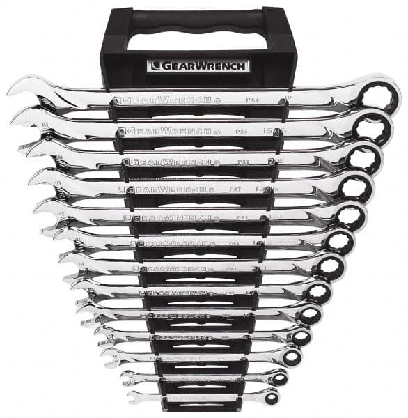 Combination Wrench Set: 13 Pc, 1" 13/16" 15/16" & 7/8" Wrench, Inch