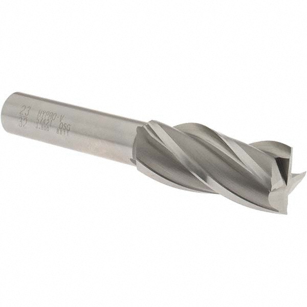 OSG 5742100 Square End Mill: 23/32 Dia, 1-5/8 LOC, 1/2 Shank Dia, 3-5/8 OAL, 4 Flutes, Vanadium High Speed Steel Image