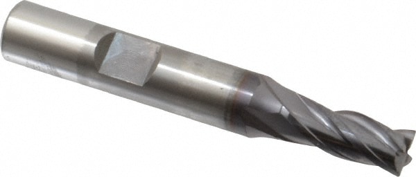 OSG 5740608 Square End Mill: 9/32 Dia, 11/16 LOC, 3/8 Shank Dia, 2-1/2 OAL, 4 Flutes, Vanadium High Speed Steel Image