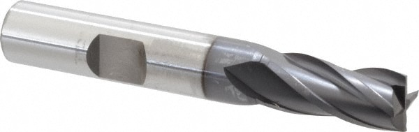 OSG 5740808 Square End Mill: 11/32 Dia, 3/4 LOC, 3/8 Shank Dia, 2-1/2 OAL, 4 Flutes, Vanadium High Speed Steel Image