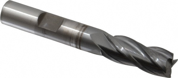 OSG 5741008 Square End Mill: 13/32 Dia, 1 LOC, 3/8 Shank Dia, 2-11/16 OAL, 4 Flutes, Vanadium High Speed Steel Image