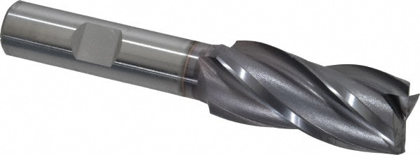 OSG 5742108 Square End Mill: 23/32 Dia, 1-5/8 LOC, 1/2 Shank Dia, 3-5/8 OAL, 4 Flutes, Vanadium High Speed Steel Image