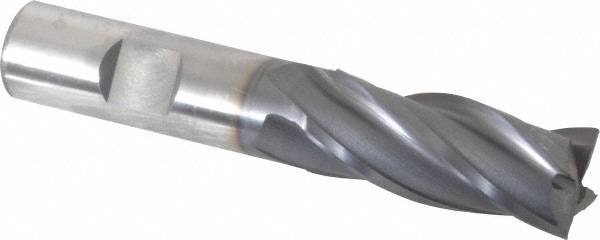 OSG 5742408 Square End Mill: 11/16 Dia, 1-5/8 LOC, 5/8 Shank Dia, 3-3/4 OAL, 4 Flutes, Vanadium High Speed Steel Image