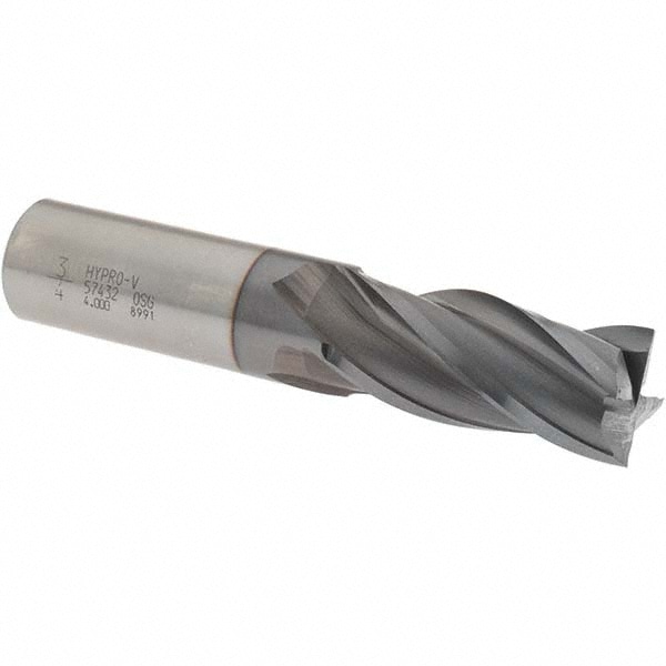 OSG 5743208 Square End Mill: 3/4 Dia, 1-5/8 LOC, 3/4 Shank Dia, 3-7/8 OAL, 4 Flutes, Vanadium High Speed Steel Image