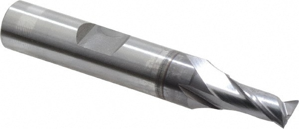 OSG 5730508 Square End Mill: 1/4 Dia, 1/2 LOC, 3/8 Shank Dia, 2-5/16 OAL, 2 Flutes, Vanadium High Speed Steel Image