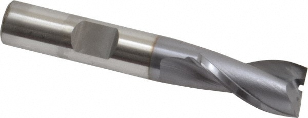 OSG 5731108 Square End Mill: 7/16 Dia, 13/16 LOC, 3/8 Shank Dia, 2-1/2 OAL, 2 Flutes, Vanadium High Speed Steel Image