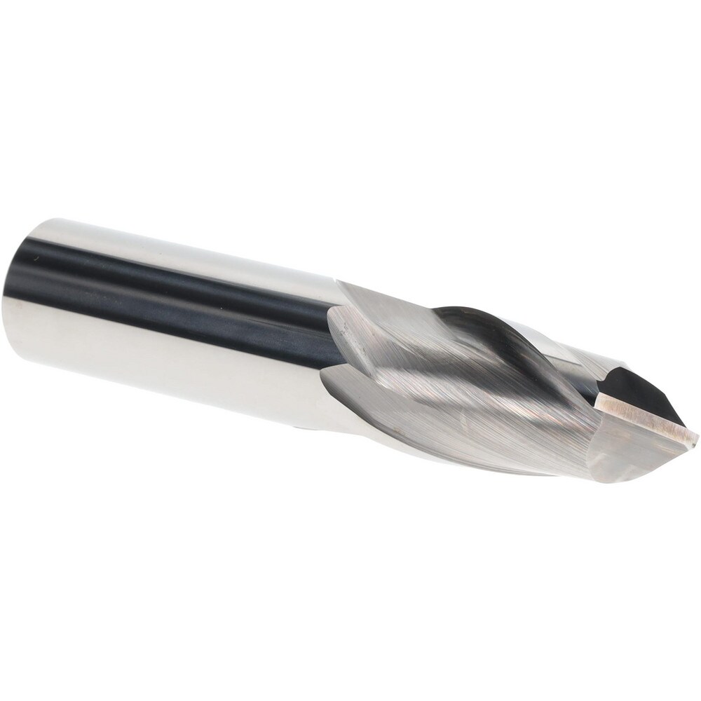 Spotting Drill: 0.7874" Dia, 90 ° Point, 4" OAL, Solid Carbide