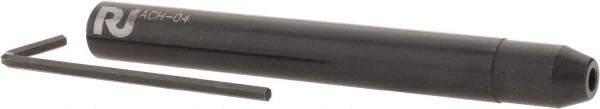 End Mill Holder: 3/8" Shank Dia, Weldon Flat & Straight Shank, 1/8" Hole Dia - Through Coolant