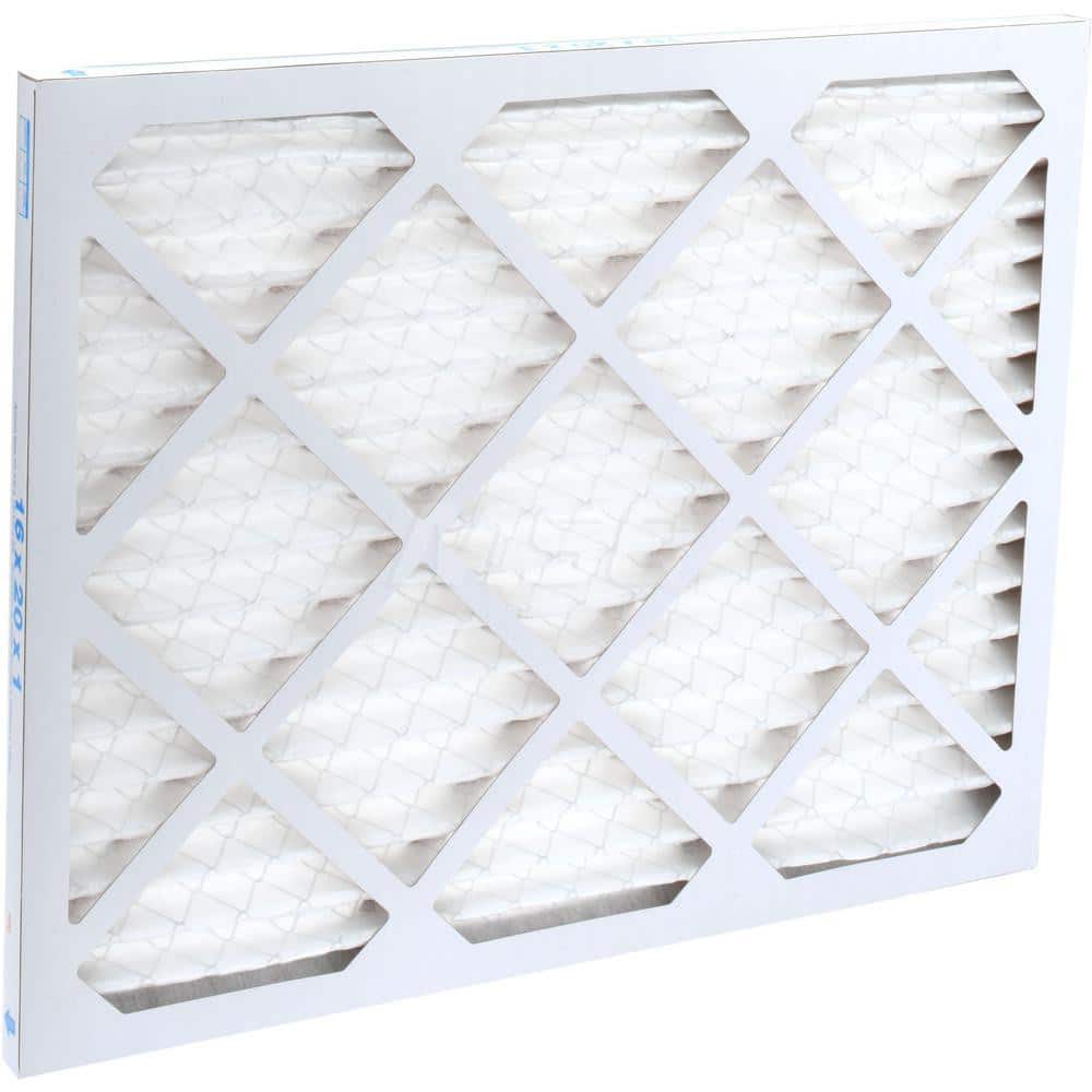 Pleated Air Filter: 16 x 20 x 1", MERV 10, 55% Efficiency, Wire-Backed Pleated