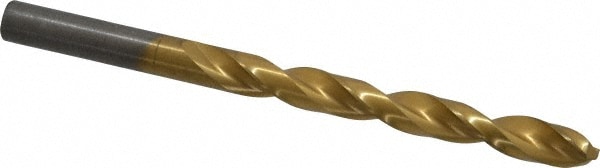 Jobber Length Drill Bit: 21/64" Dia, 135 °, High Speed Steel