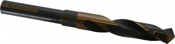 Triumph Twist Drill 94139 Reduced Shank Drill Bit: 39/64 Dia, 1/2 Shank Dia, 118 0, High Speed Steel 