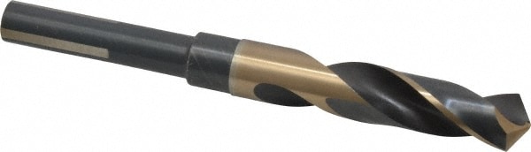 Reduced Shank Drill Bit: 43/64'' Dia, 1/2'' Shank Dia, 118 0, High Speed Steel