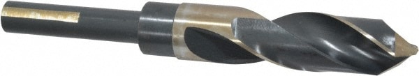 Reduced Shank Drill Bit: 55/64'' Dia, 1/2'' Shank Dia, 118 0, High Speed Steel