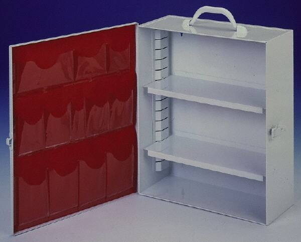 Empty First Aid Cabinets & Cases; Type: Industrial First Aid Cabinet ; Product Type: Industrial First Aid Cabinet ; Height (Inch): 16-5/32 ; Width (Inch): 15 ; Depth (Inch): 5-9/16 ; Number of Shelves: 2