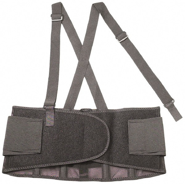 Back Support: Belt with Adjustable Shoulder Straps, Large, 34 to 38" Waist, 7-1/2" Belt Width
