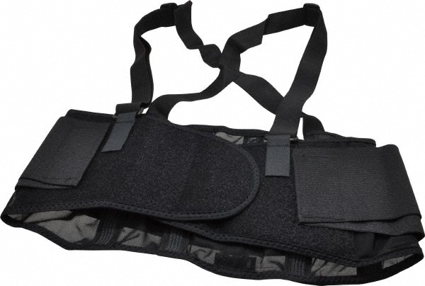 Back Support: Belt with Adjustable Shoulder Straps, Medium, 30 to 34" Waist, 7-1/2" Belt Width