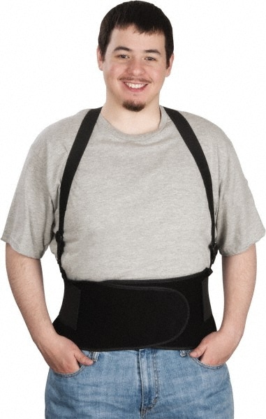 Back Support: Belt with Adjustable Shoulder Straps, X-Large, 38 to 42" Waist, 7-1/2" Belt Width