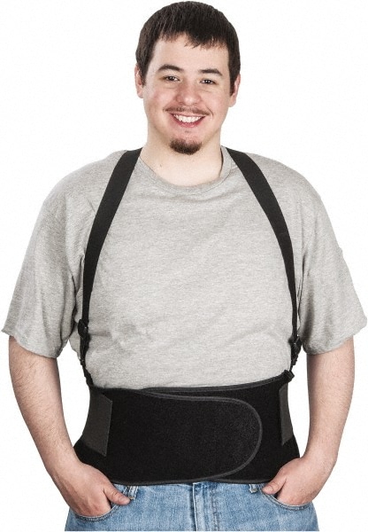 Back Support: Belt with Adjustable Shoulder Straps, Medium, 30 to 34" Waist, 8-1/2" Belt Width