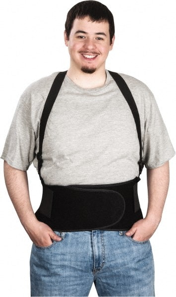 Back Support: Belt with Adjustable Shoulder Straps, Large, 34 to 38" Waist, 8-1/2" Belt Width