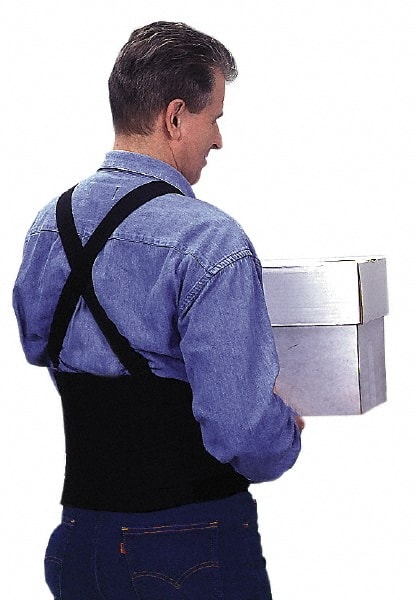 Back Support: Belt with Adjustable Shoulder Straps, Universal, 24 to 46" Waist