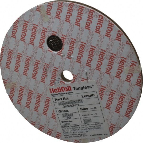 Heli-Coil T1185-04C168S Free Running Insert: #4-40, 0.168" OAL Image