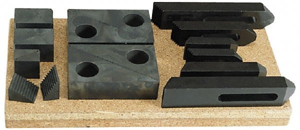 TE-CO 21006 13 Piece Fixturing Step Block & Clamp Set with 1-1/2" Step Block, 3/4 Stud Thread 