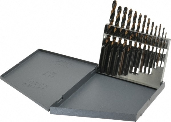 Michigan Drill 314S13 Drill Bit Set: Jobber Length Drill Bits, 13 Pc, 118 °, High Speed Steel Image