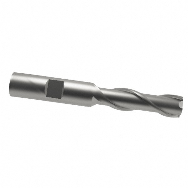 Value Collection 723-1225 Square End Mill: 1/2 Dia, 2 LOC, 1/2 Shank Dia, 4 OAL, 2 Flutes, Cobalt Image